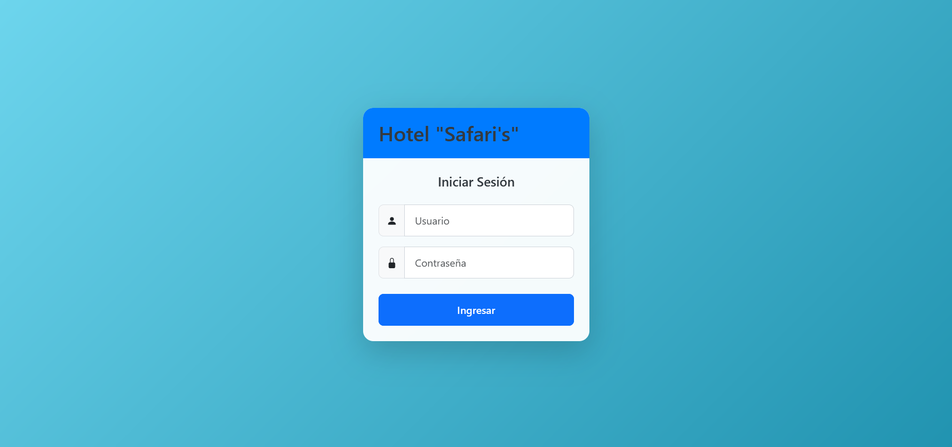 Hotel Management System - Safari's Hotel