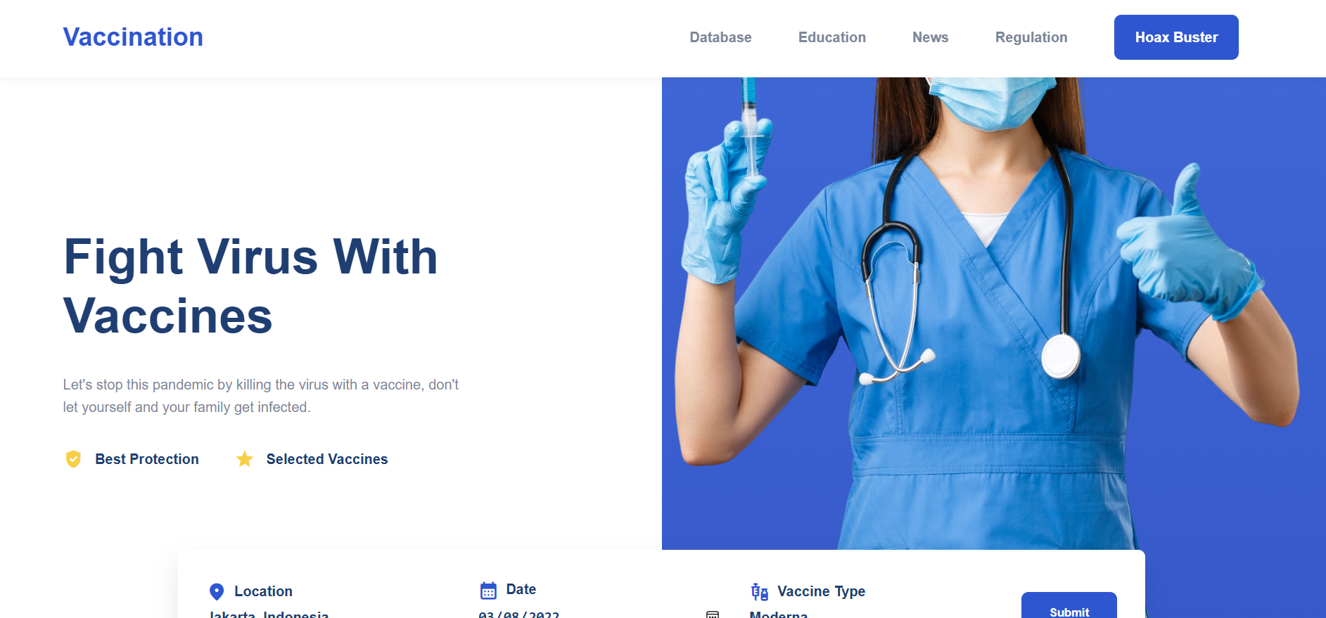 Vaccination Info Page